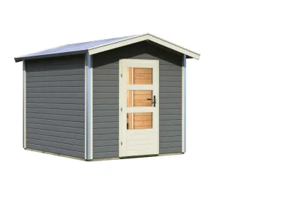 Saunahaus Sparset Feldkirch Grau mit Vorraum 38 mm inkl. 9 kW Bio Saunaofen und Steuergerät Produktbild #5