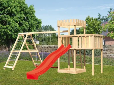 Spielturm Ritterburg Löwenherz SET naturbelassen Produktbild #1