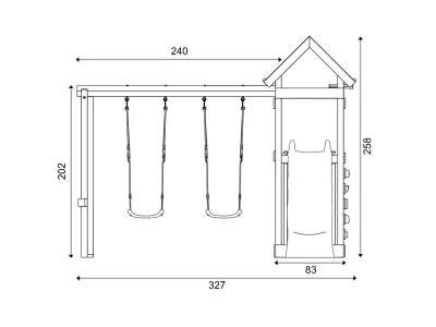 Spielturm Easy KDI inkl. Doppelschaukel inkl. Rutsche rot + Sitze rot Produktbild #9