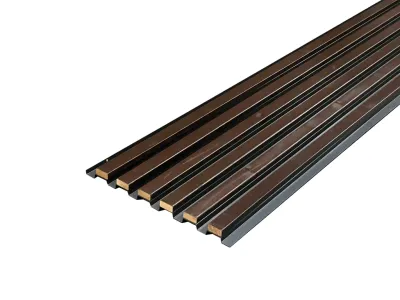 AluHolz Hybrid Außenpaneele Thermokiefer dunkelbraun lackiert Produktbild #1