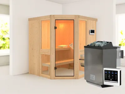 Sauna Amelia 2 SET mit Ofen 9 kW, Bio externer Steuerung Produktbild #1