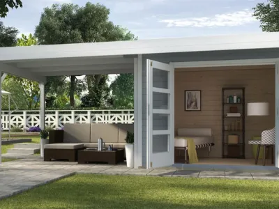 Gartenhaus Designhaus 126 B Gr. 1 28 mm grau Produktbild #3