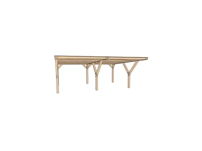 Carport Y-Doppelcarport 612 mit Stahldach Produktbild #2