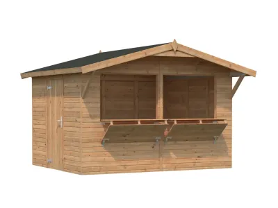 Marktstand - Verkaufsstand Stella 8,2 m² 16 mm braun tauchimprägniert Produktbild #1