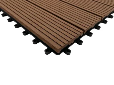 WPC Terrassenfliese Basic hellbraun - 1 Stück Produktbild #4