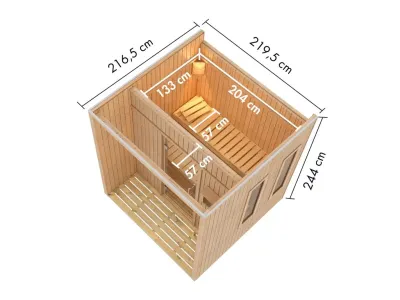 Saunahaus Arcadia 73 mm naturbelassen Produktbild #3