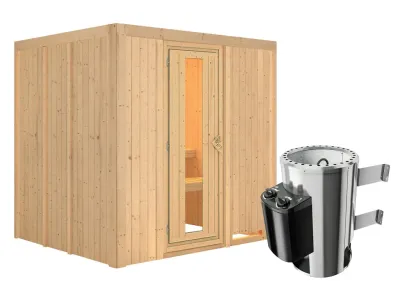 Sauna Systemsauna Daria Energiespartür + Plug & Play Saunaofen mit Steuerung Produktbild #3