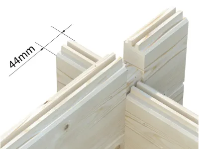 Garage Roger 19,0 m² mit Holztor 44 mm naturbelassen Produktbild #3