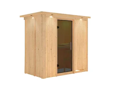 Systemsauna Variado mit Dachkranz, graphit Ganzglastür Produktbild #7