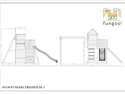Spielturm Treehouse grau-weiß inkl. Doppelschaukel + Rutsche Produktbild #7