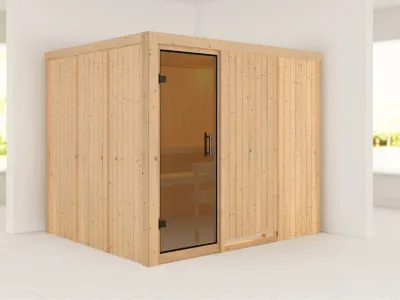 Systemsauna Gobin graphit Ganzglastür Produktbild #1