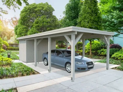 Carport Karl 23,1 m² naturbelassen Produktbild #1