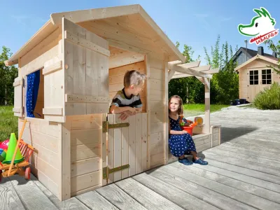 Spielhaus Tabaluga Spielplatz naturbelassen inkl. Sandkasten Produktbild #3