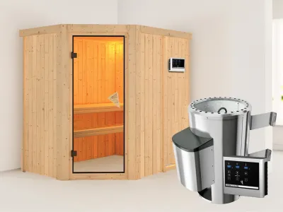 Sauna Systemsauna Plug & Play Saja inkl. 3,6 kW Saunaofen ext. Steuerung Produktbild #1