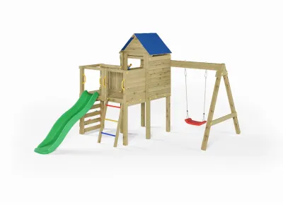 Spielturm Bibalu KDI inkl. Rutsche grün Produktbild #4