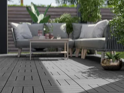 WPC-Terrassenfliese Basic hellgrau Produktbild #3