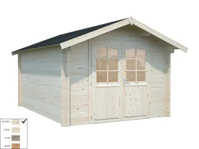 Gartenhaus Blockbohlenhaus Lotta 10,0 m² 34 mm naturbelassen Produktbild #1