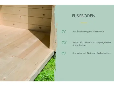 Fussboden für Gartenhaus "Østen 4" naturbelassen Produktbild #3