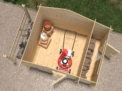 Gerätehaus Blockbohlenhaus Vito 1 19 mm naturbelassen Produktbild #4