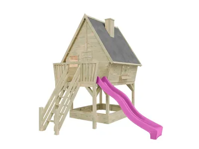 Stelzenhaus Clubhouse KDI inkl. Rutsche pink Produktbild #3