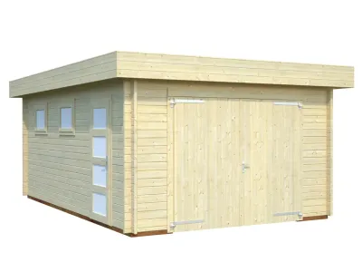 Garage Rasmus 19,0 m² mit Holztor 44 mm naturbelassen Produktbild #2