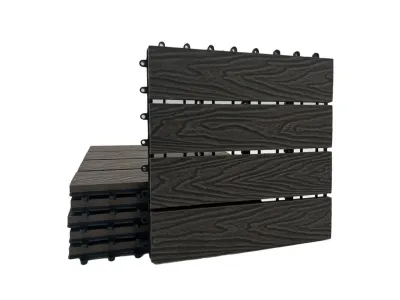 WPC-Terrassenfliese dunkelbraun Holzoptik Produktbild #4