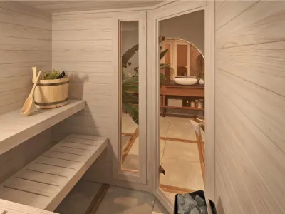 Sauna Lumi 1 Massivholz, ohne Ofen Produktbild #4