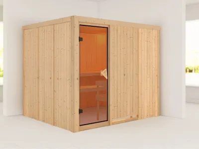 Systemsauna Gobin bronzierte Ganzglastür Produktbild #1