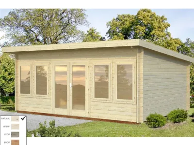 Gartenhaus Blockbohlenhaus Lisa 19,4 m² 44 mm naturbelassen Produktbild #4