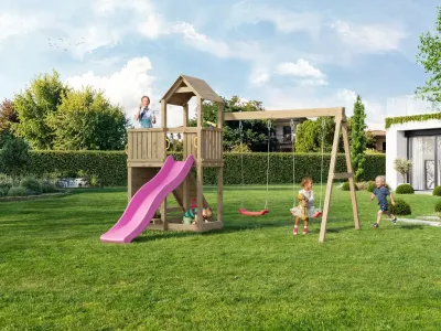 Spielturm Floppi KDI inkl. Doppelschaukel + Rutsche Produktbild #7