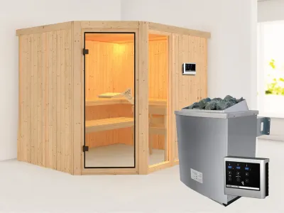Sauna Systemsauna Fiona 3 inkl. 9 kW Saunaofen ext. Steuerung Produktbild #1