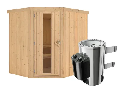 Sauna Systemsauna Lilja Energiespartür + Plug & Play Saunaofen mit Steuerung Produktbild #5