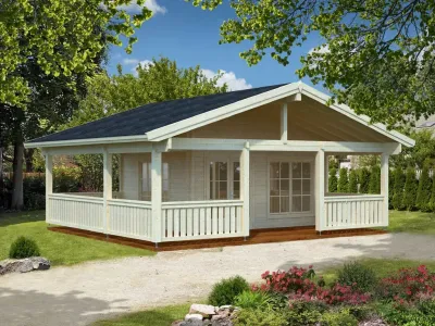 Ferienhaus Blockbohlenhaus Agneta 18,8+28,8 m² 70 mm naturbelassen Produktbild #2
