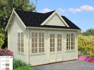 Gartenhaus Blockbohlenhaus Claudia 11,5 m² 34 mm naturbelassen Produktbild #1