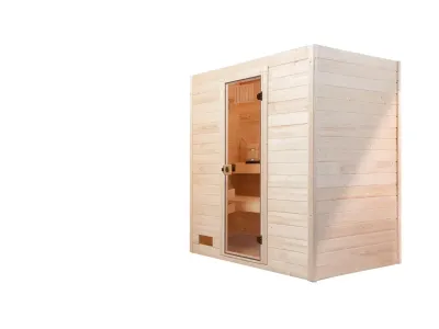 Sauna Massivholzsauna Valida 3 GT klare Ganzglastür Produktbild #2