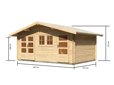 Gartenhaus Blockbohlenhaus Lagor 2 ECO 38 mm naturbelassen Produktbild #12