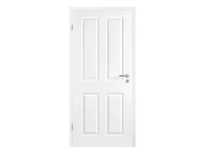 Türenset Elegance 04 Weißlack RAL 9010 - Türblatt, Zarge, Drückergarnitur Produktbild #4