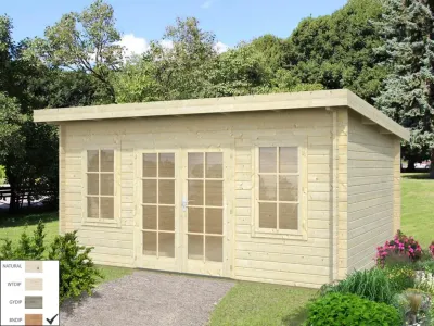 Gartenhaus Blockbohlenhaus Lisa 14,2 m² 44 mm braun tauchimprägniert Produktbild #1