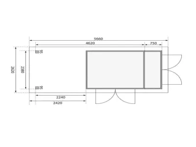 Gartenhaus SET Retola 4 19 mm naturbelassen, inkl. 2,4 m Anbaudach + Anbauschrank Produktbild #8