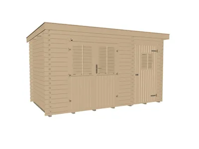 Gartenhaus Blockbohlenhaus 254 Gr. 2 28 mm naturbelassen Produktbild #2
