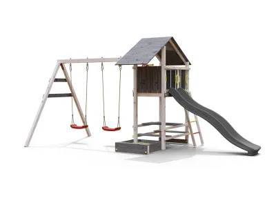 Spielturm Smart 1 grau/weiß inkl. Rutsche grau Produktbild #7