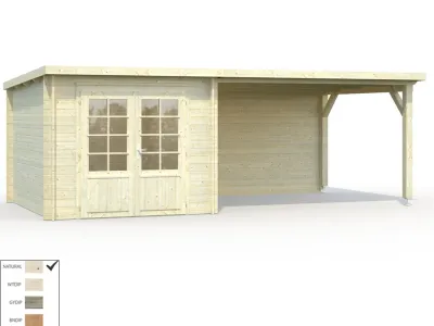 Gartenhaus Blockbohlenhaus Ella 6,9+10,0 m² 28 mm naturbelassen Produktbild #3