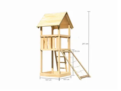 Spielturm Lotti naturbelassen inkl. Netzrampe Produktbild #5