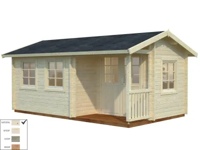 Gartenhaus Blockbohlenhaus Susanna 12,4 m² 44 mm naturbelassen Produktbild #3