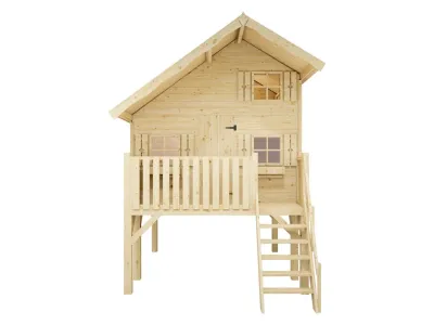 Stelzenhaus Tom XL 15 mm naturbelassen inkl. Veranda und Stelzen Produktbild #2