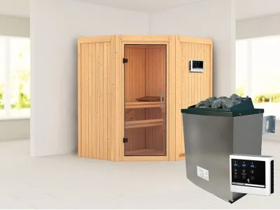 Sauna Systemsauna Taurin, inkl. 9 kW Ofen mit externer Steuerung Produktbild #1