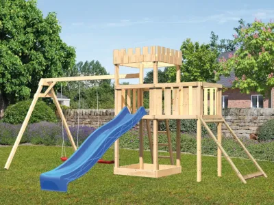 Spielturm Ritterburg Löwenherz SET naturbelassen Produktbild #1
