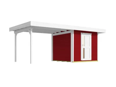 Gartenhaus Designhaus 172 B Gr. 2 28 mm schwedenrot inkl. Anbau 2,95 m Produktbild #2