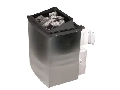 Sauna Elea mit bronzierter Glastür und Dachkranz + 9 kW Saunaofen integr. Strg. Produktbild #5