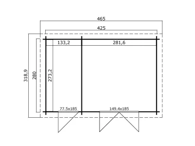 Gartenhaus Blockbohlenhaus Belmont 2 34 mm naturbelassen Produktbild #4